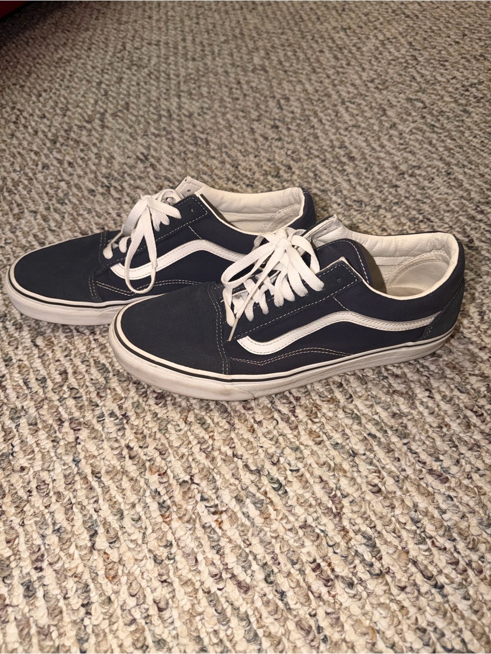 Vans Navy and White Low-Top Lace-Up Sneakers - Picture 2 of 5